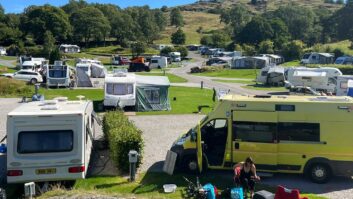 Vans pitched up at Park Cliffe