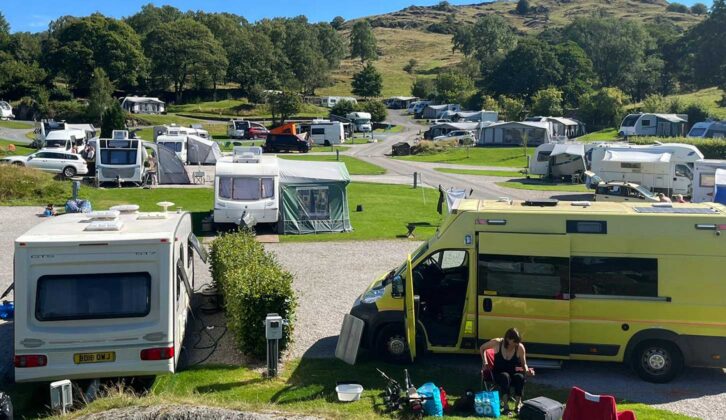 Vans pitched up at Park Cliffe