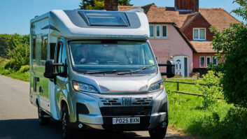 An Auto-Sleepers motorhome on a road