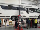 An A-class motorhome at Al-Ko’s Customer Service Centre in Southam