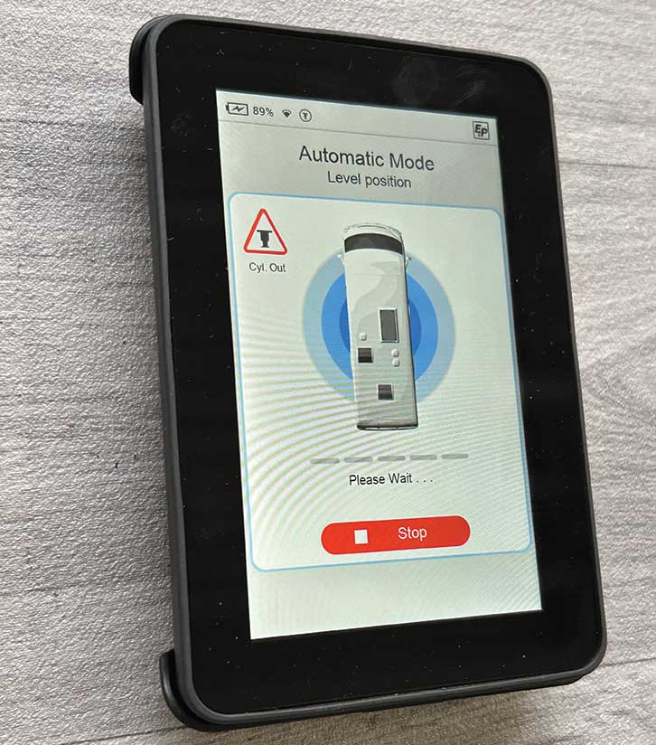 The handset controlling the system