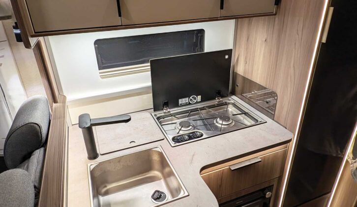 The kitchen and fridge