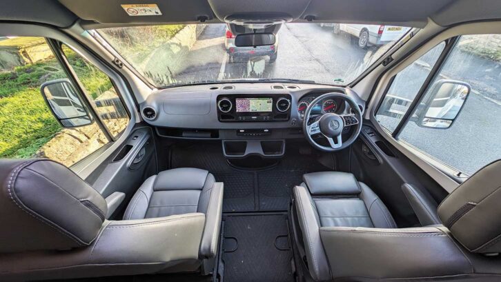 The leather branded captain seats