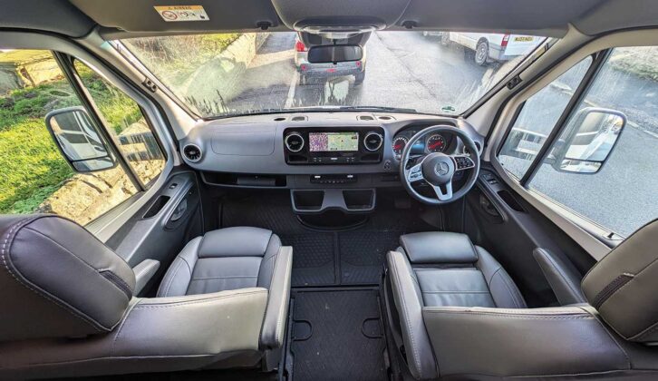 The leather branded captain seats