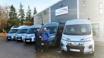 Tony Swarbrick, Auto-Sleepers’ business development manager, left, and Richard Morgan, managing director of Camper Ni.