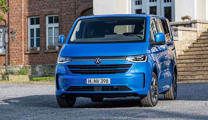 The VW Transporter T7 in blue