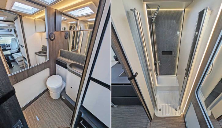 The washroom (left) and shower (right)