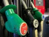 Pumps at a fuel station