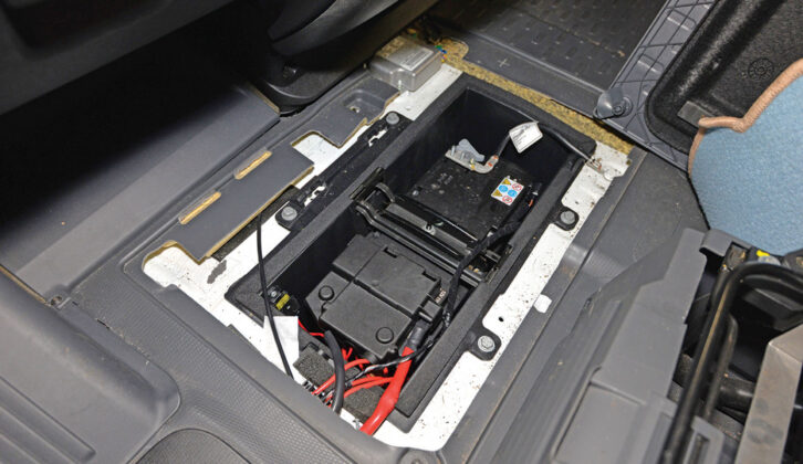 The vehicle battery in a Ducato
