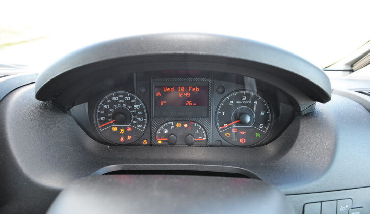 A motorhome's dashboard