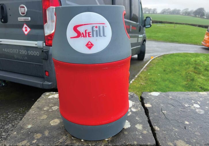 A Safefill gas bottle