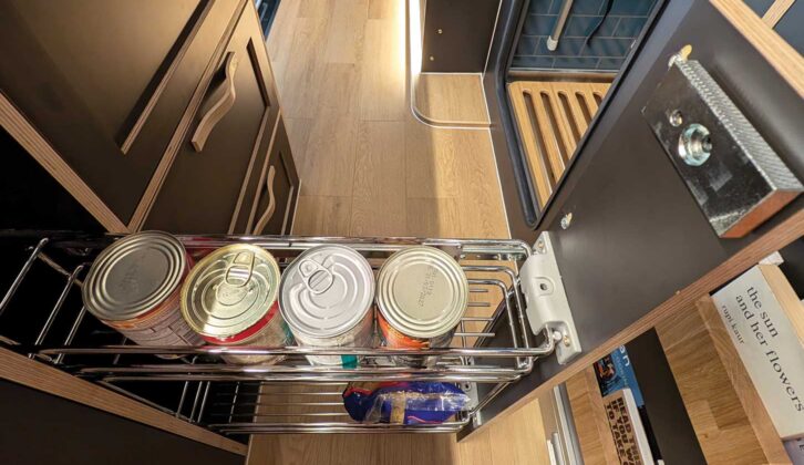 The kitchen's slide-out rack