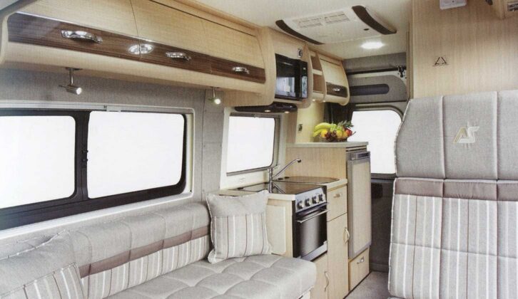 Looking towards the rear of a Symbol campervan