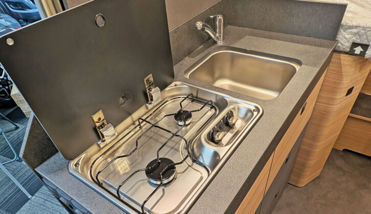 The kitchen in the Malibu