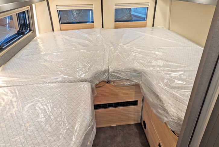 The single beds at the rear