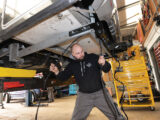 A towbar being fitted by a specialist