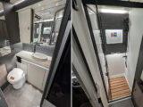 The washroom (left) and the shower cubicle (right)