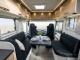 The cab seats facing the lounge in the Frankia F-Line 740 GD