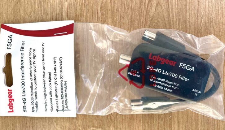 The 5G-4G LTE filter in its packaging