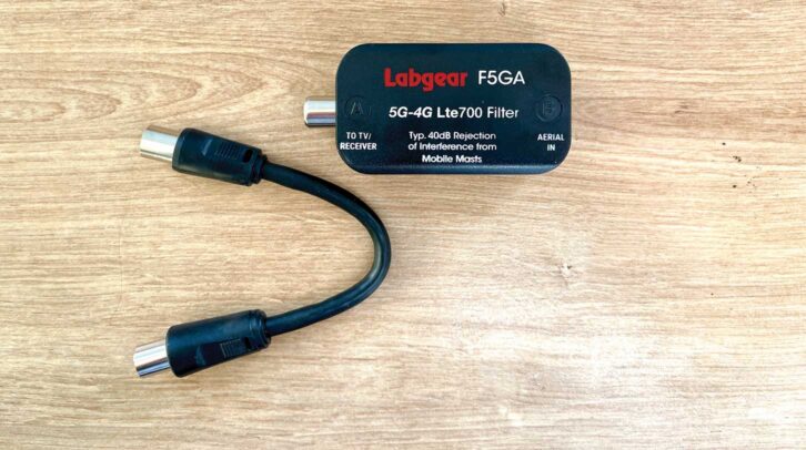 The 5G-4G LTE filter out of its packaging