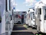Motorhomes at a dealership