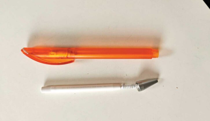 Part of a ball point pen was used 