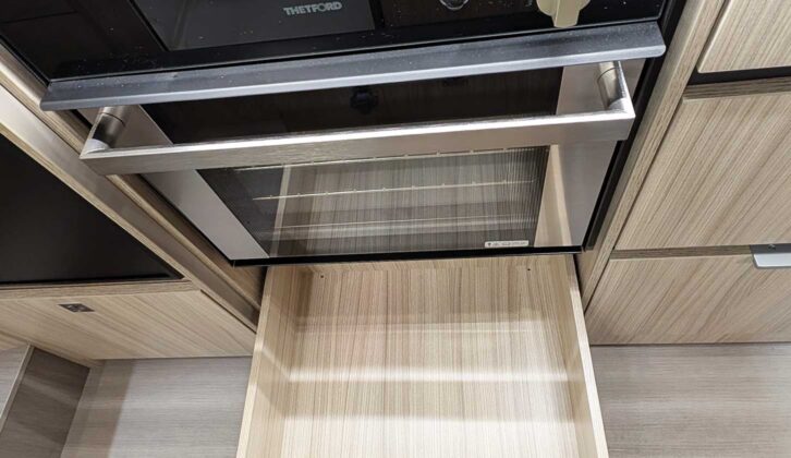 The drawer beneath the oven