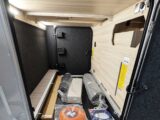 The large lit garage