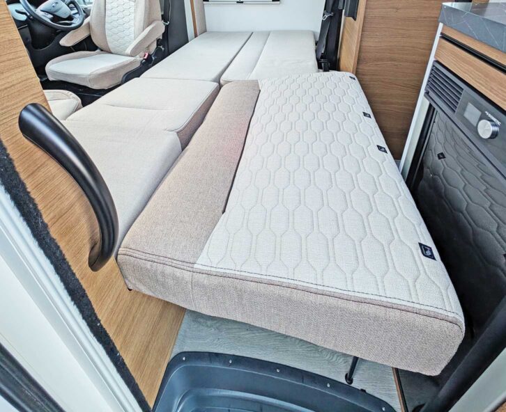 The front bed made up