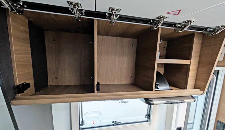 The kitchen's overhead lockers