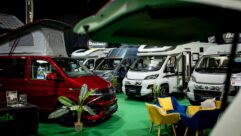 Motorhomes and campervans at a previous Scottish Motorhome, Caravan & Holiday Home Show