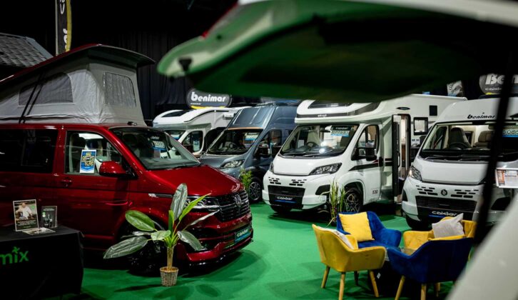Motorhomes and campervans at a previous Scottish Motorhome, Caravan & Holiday Home Show
