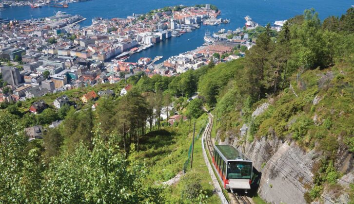 An aerial shot of Bergen