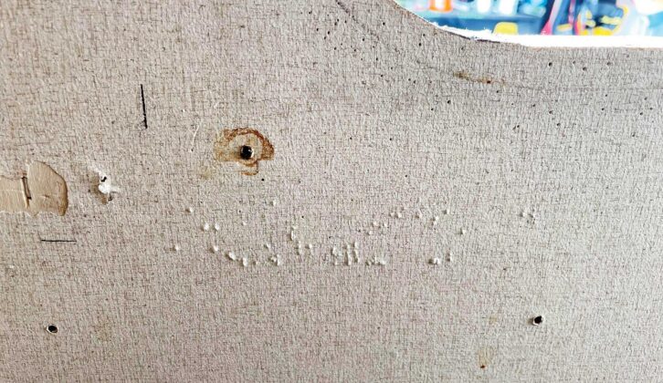 Signs of damp in a motorhome