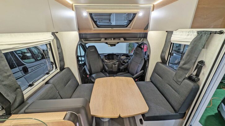 The lounge in the Pilote Atlas motorhome