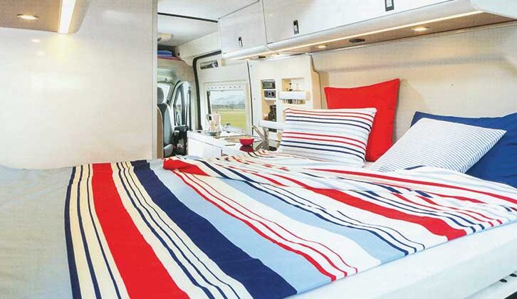 A transverse double bed