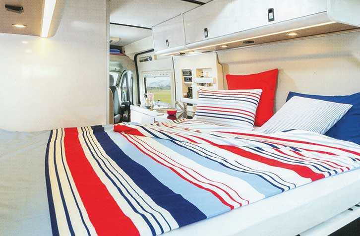 A transverse double bed