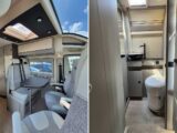The cab seats swivelled in to face the interior (left) and the washroom (right) in the Nansen 600L