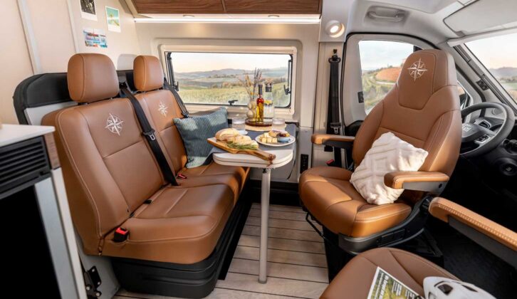 The cab seats swivelled to face the lounge in the Columbus Liner