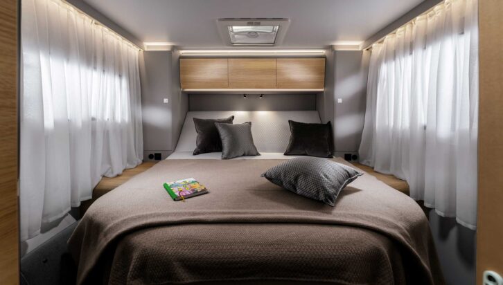 The bed in an Adria Coral Matrix Select 670 DC