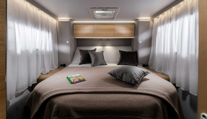 The bed in an Adria Coral Matrix Select 670 DC