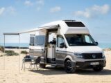 The VW Grand California 600 with a solar panel
