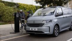 The VW Transporter eHybrid being charged