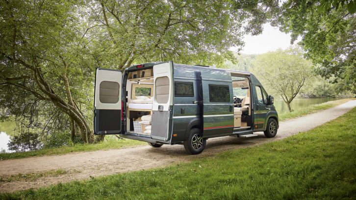 The D64 Select parked up with the barn doors open