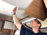 Pulling the cables through the PE pipe