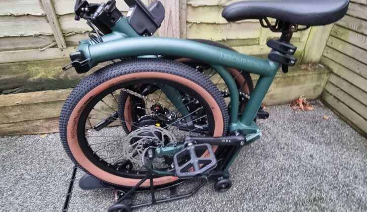 The bike folded up