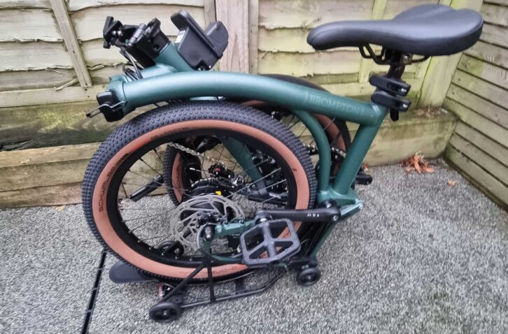 The bike folded up