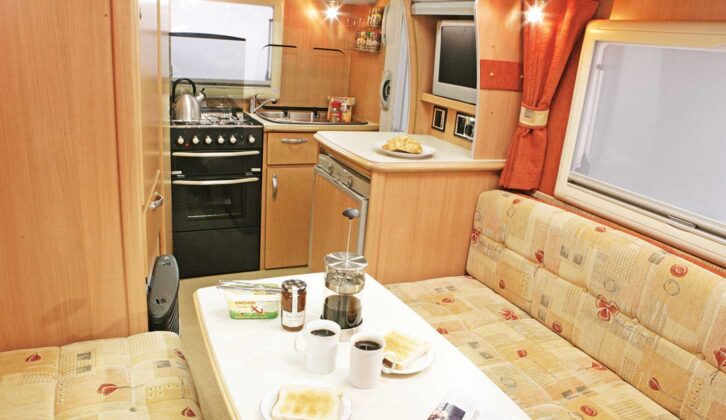 Looking rearwards to the kitchen in the 2006 EK