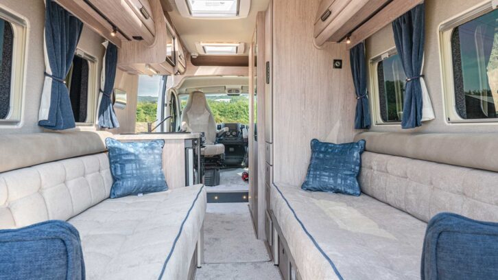 Looking from the rear lounge to the front of the Warwick XL LXV