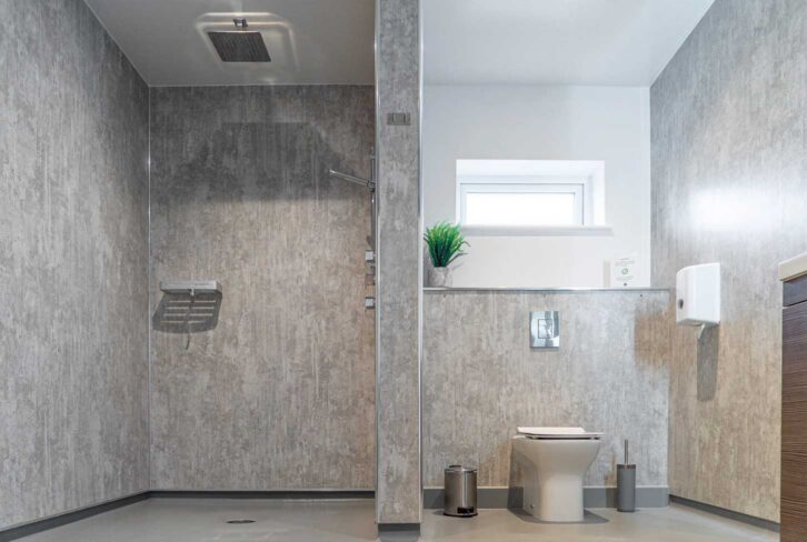 One of the showers and toilets at Green Acres